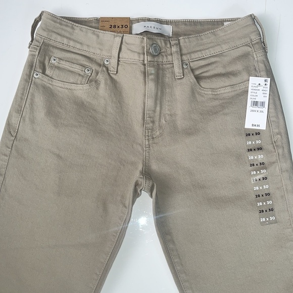 NWT PacSun Skinny Olive Midrise Jeans Skinniest Fit Stretch Cotton Neutral Denim - Picture 2 of 9